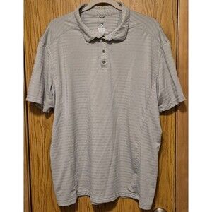 KUHL Men's Gray Striped Polo Shirt,Size XL
